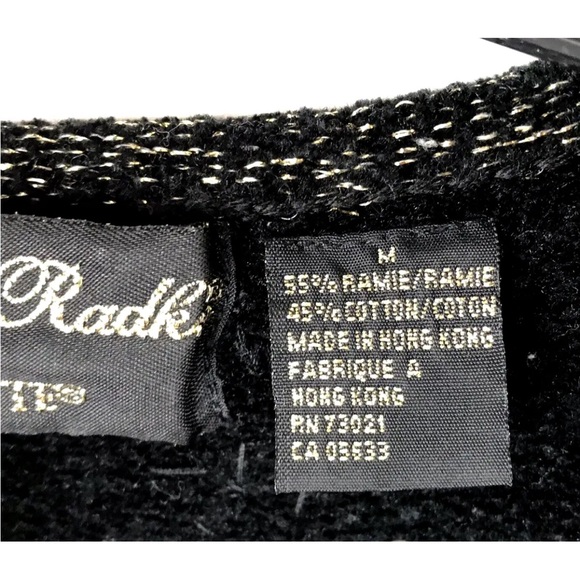 Christopher Radko BellPointe Womens Ugly Christmas Sweater M Black Beaded Angels - Picture 6 of 11